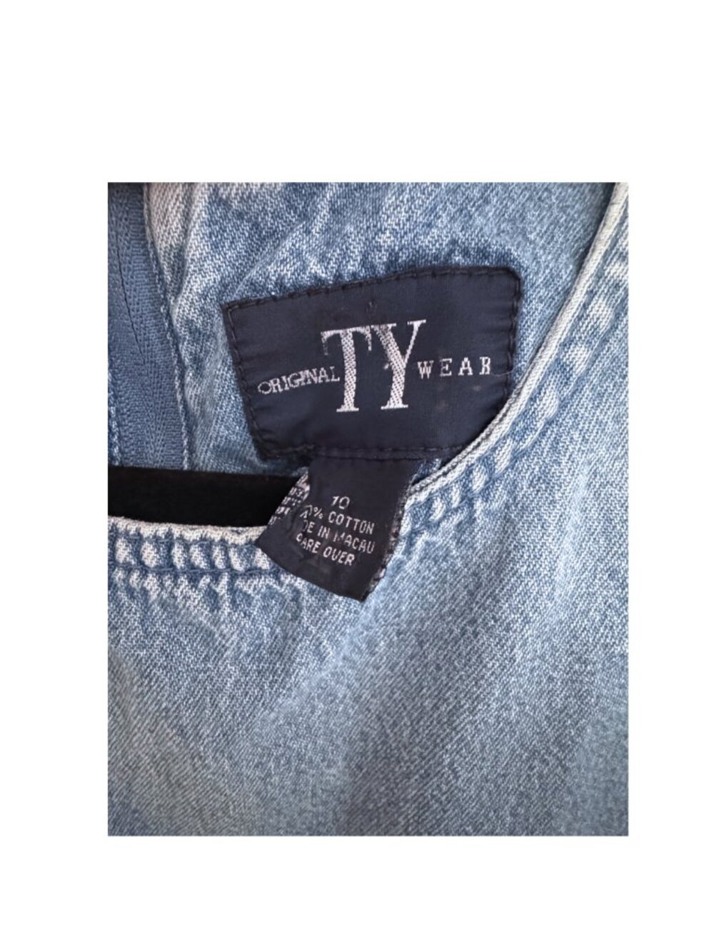 Vintage TY Wear Denim Sailboat Embroidered Shift Dress Coastal Nautical Size 10 - Picture 7 of 8